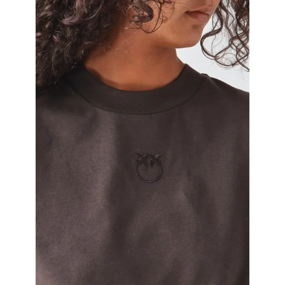 Pinko Women Pinko Cotton Short-Sleeve T-Shirt With Dropped Shoulders And Logo